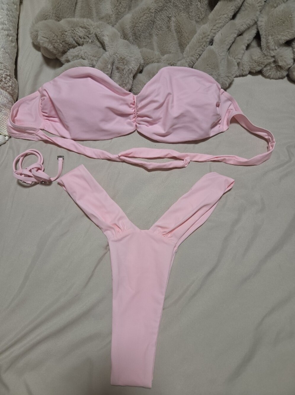 Pink Kids One-Piece Swimsuit - Soft Pastel Halter Style